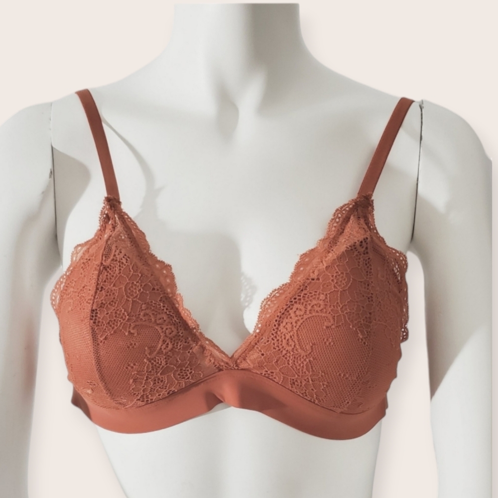 Joe Fresh Limited Edition Rust Orange Lace Bra- Size S- Brand New Never Used
